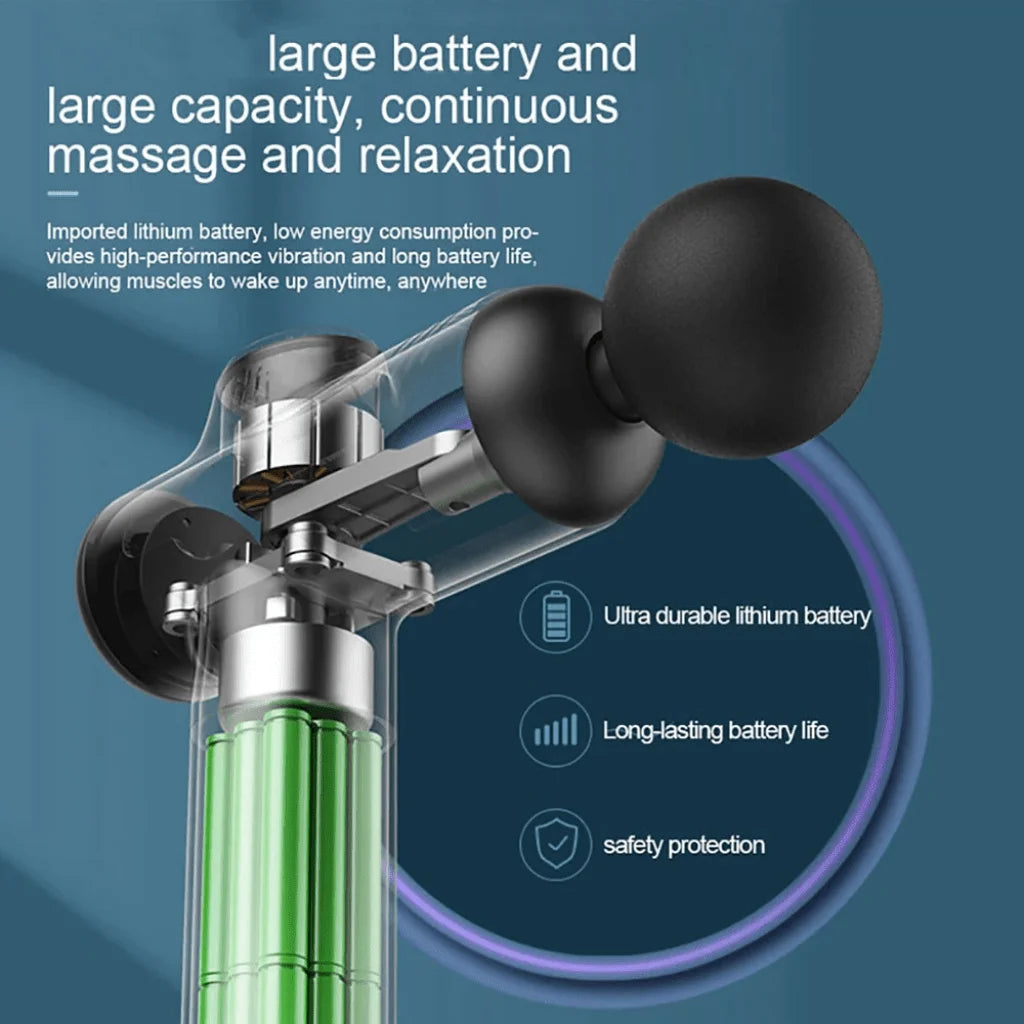 RecoverFit Percussion Massage Gun — 8 Heads, USB-C Rechargeable