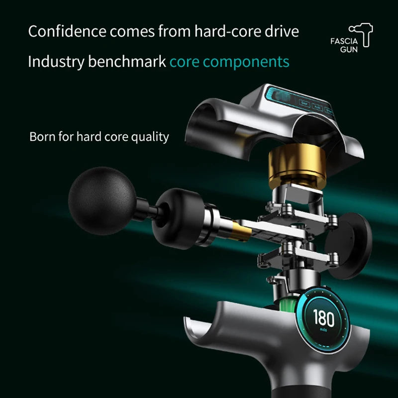 RecoverFit Percussion Massage Gun — 8 Heads, USB-C Rechargeable